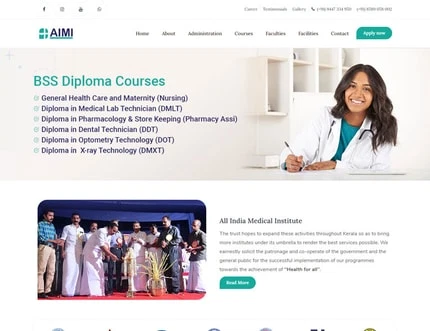 All India Medical Institute by Best Professional Website Design and Development Company in Mukkam, Calicut, Kerala. Shab Solutions is a Top Web design and development company in calicut, mukkam, Kerala, India
