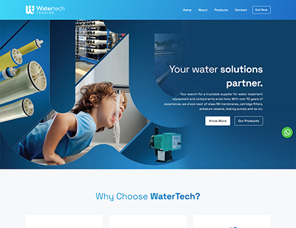 WaterTech Trading by Best Professional Website Design and Development Company in Mukkam, Calicut, Kerala. Shab Solutions is a Top Web design and development company in calicut, mukkam, Kerala, India